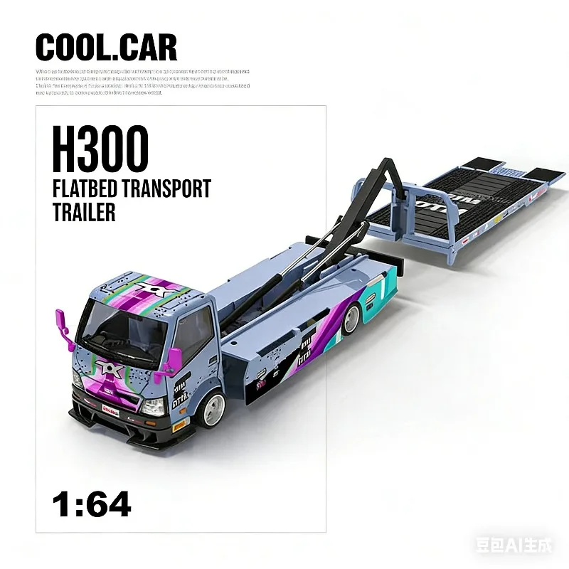 

Модель автомобиля CC 1:64 H300 из литого алюминиевого сплава для прицепа-платформы, подарок для мальчиков, коллекционный предмет для взрослых, украшение для интерьера.