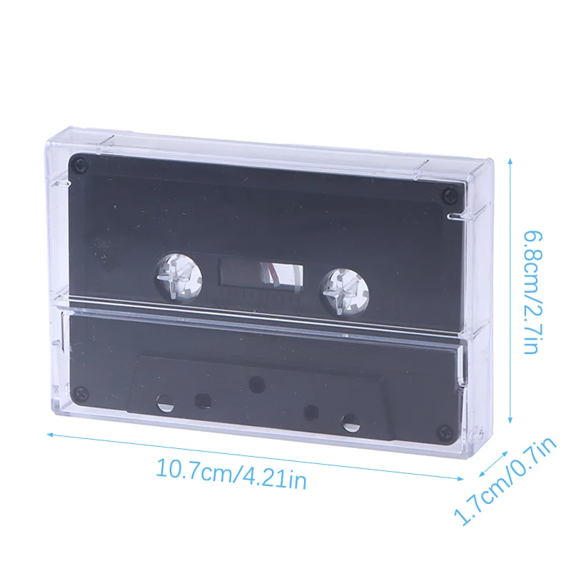 1Set Standard Cassette Color Blank Tape Player With 45 Minutes Magnetic Audio Tape Clear Storage Box For Speech Music Recording