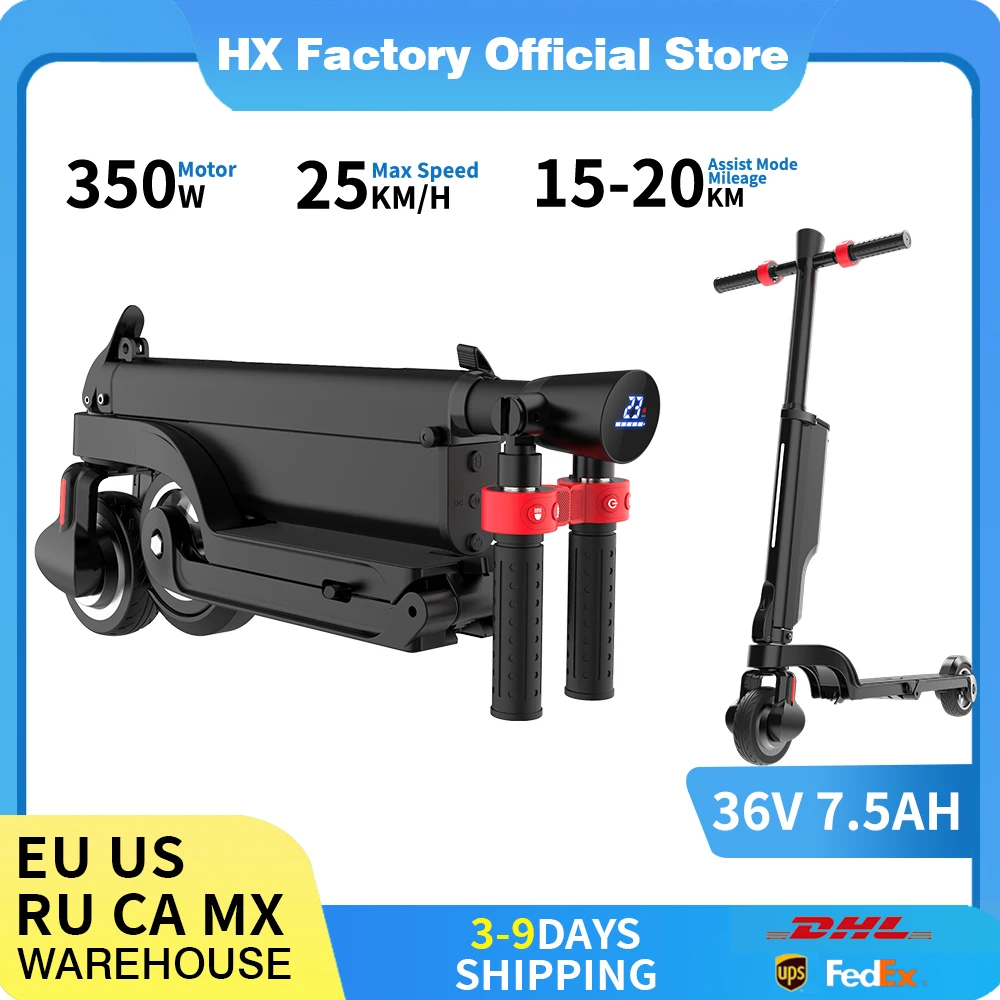 

Складной электрический самокат HX 7,5 А, 350 Вт, 25 км/ч, электрические самокаты 36 В, EScooters, 5,5-дюймовый электронный самокат для взрослых