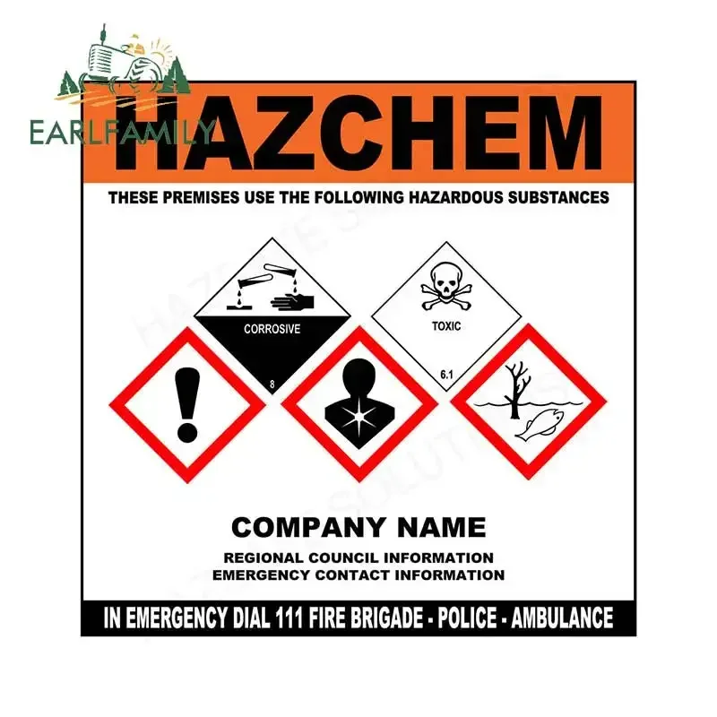 EARLFAMILY 13cm x 13cm for Hazardous Substance Signs Fine Decal Waterproof Fashion Occlusion Scratch Waterproof Stickers