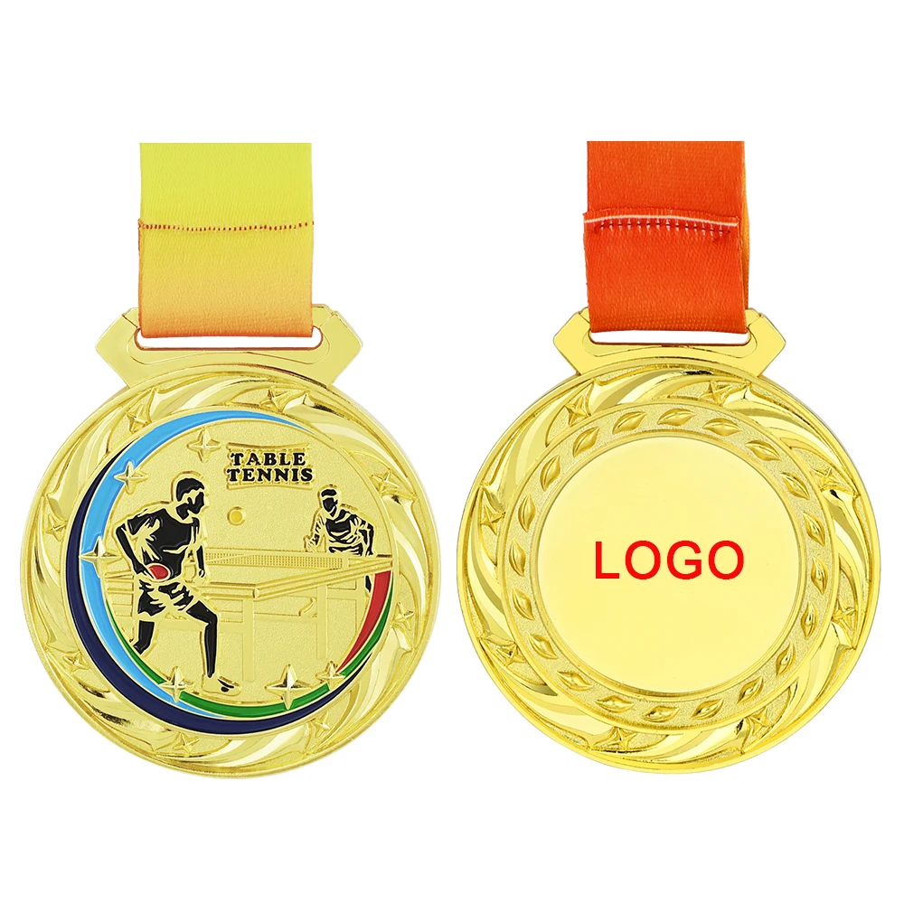 Table Tennis Medal School Sports Competition Medal Gold Silver Bronze Ping Pong Ball Medals Children\'s Gold Medals 7cm 100g