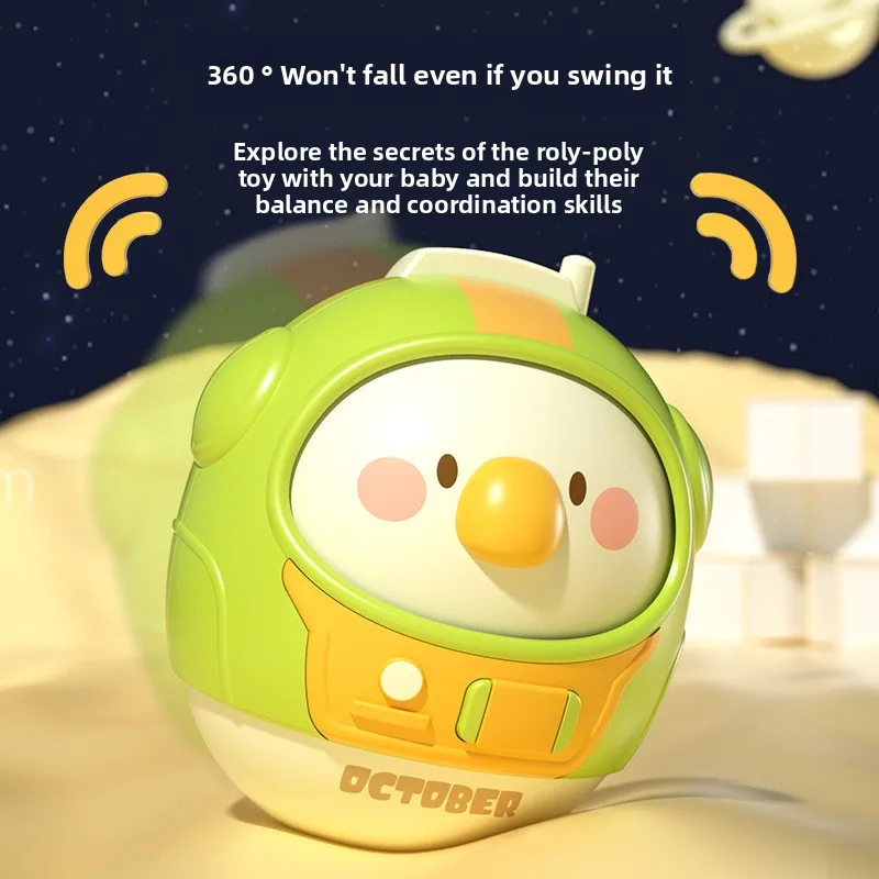 Zabawka edukacyjna dla niemowląt, zabawka do nauki leżania na brzuszku, zwierzątko, które się robi, że się kołysze i kręci, grzechotka, prezent dla chłopców i dziewczynek.