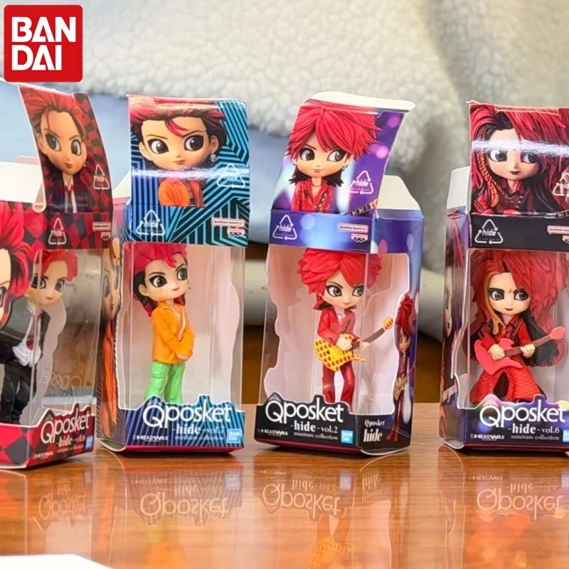 

Коллекционная миниатюрная фигурка Bandai Qposket Hide Matsumoto Guitarist Gashapon в коробке, настольное украшение, модная игрушка для взрослых фанатов