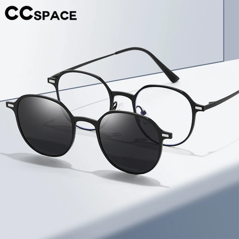 Round Polarized Clip Glasses Frame Metal Blue Light Blocking Optical Spectacles Customizable Prescription Spectacles #302078