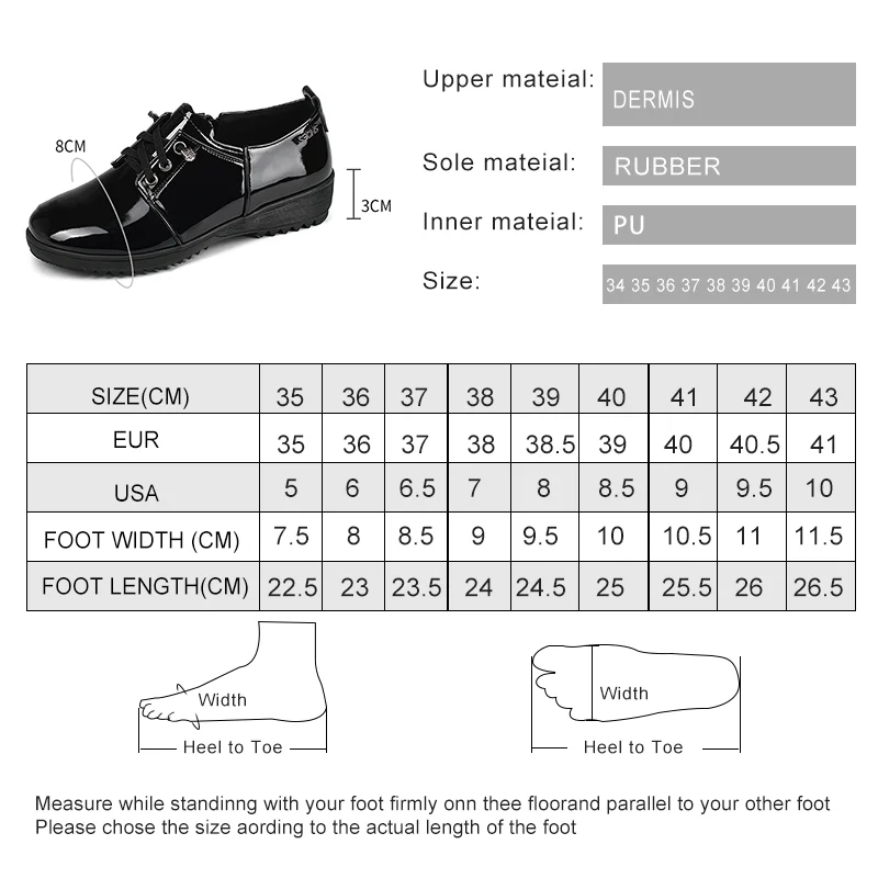 AIYUQI Women Wedge Shoes 2024 Spring New Patent Leather Mom Shoes Women Anti-slip Large Size Lace-up Shoes Women