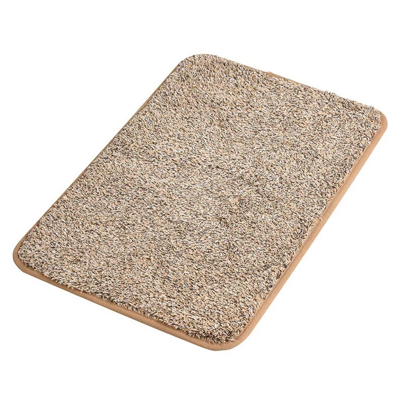 ABKL-Door Mat, Backing Non Slip Low-Profile Super Absorbent Door Mat Cotton Shoe Scraper Dirt Trapper Pet Mat For Front Khaki