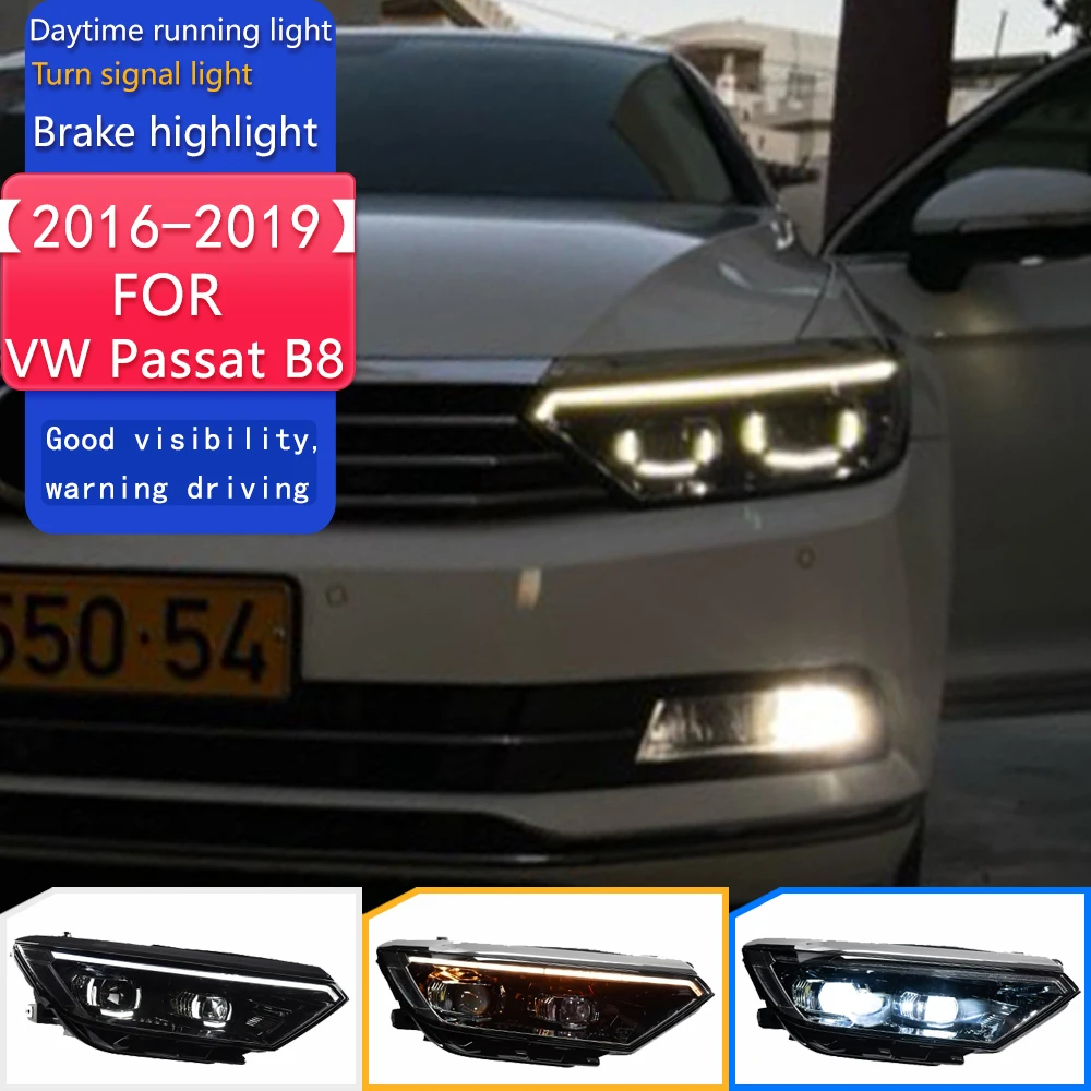 

Автомобильные фары для VW Passat B8, светодиодные фары, линзы проектора 2016-2019, фары Magotan, DRL, аксессуары «ангельские глазки»