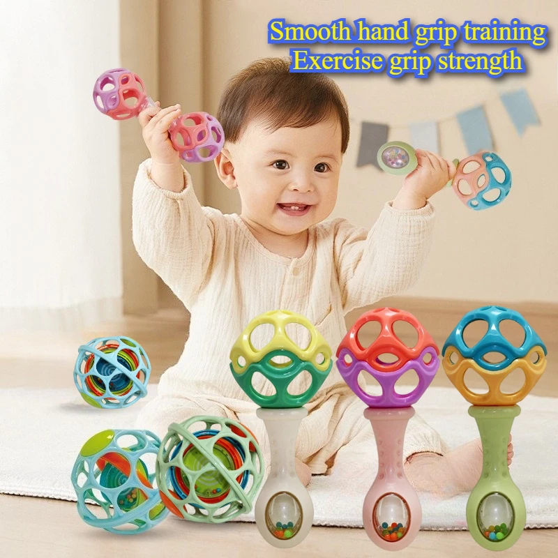 Baby Hand Grabbing Ball Can Bite The Hand and Shake The Bell Toy for Early Education Intelligence and Finger Training Baby Toys