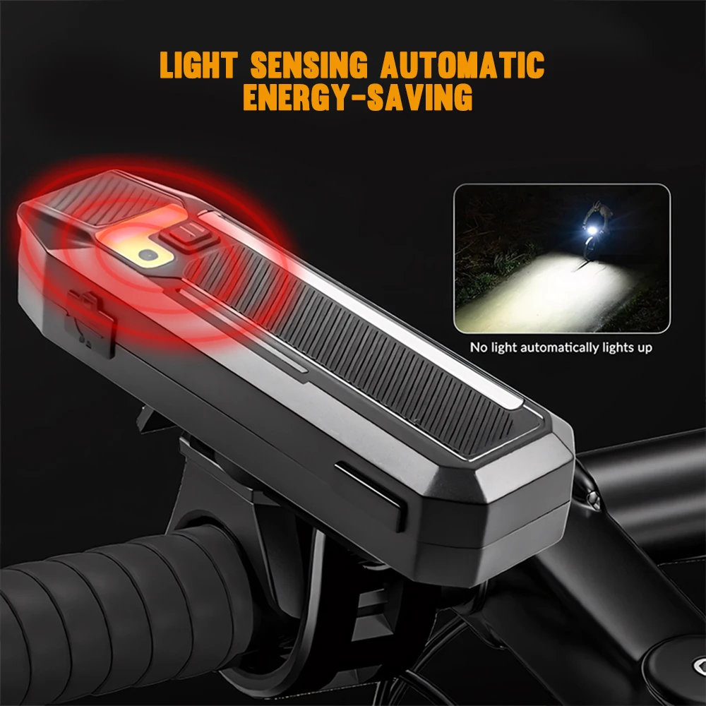 Amanfire Q07L Bicycle Light LED+RGB Rechargeable Bright Flashlight Control Horn Mini Portable Outdoor Work Light