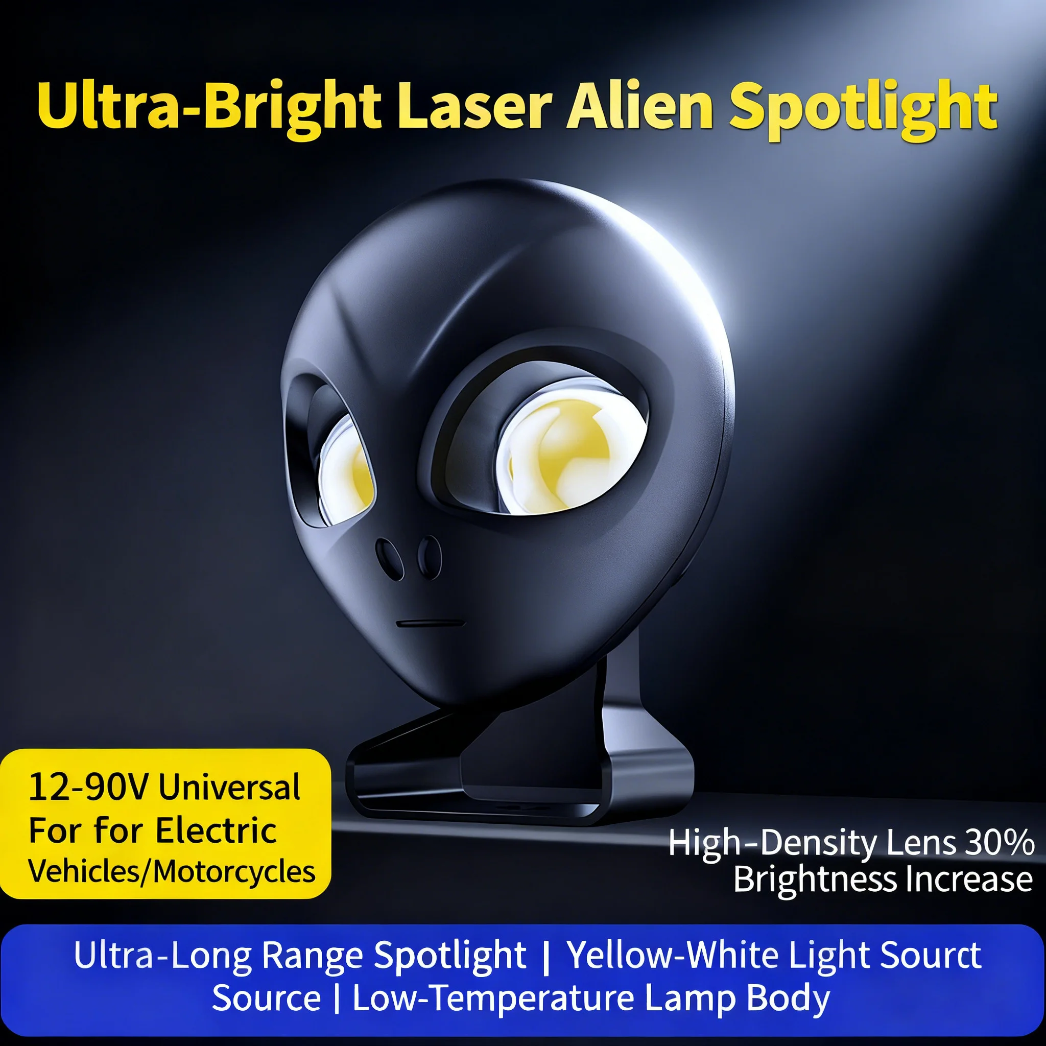 LED Motorcycle Alien Eyes Motorbike LED Auxiliary Lamp U7 Headlamp Spotlights Motorcycle Headlights Super Bright  Accessories
