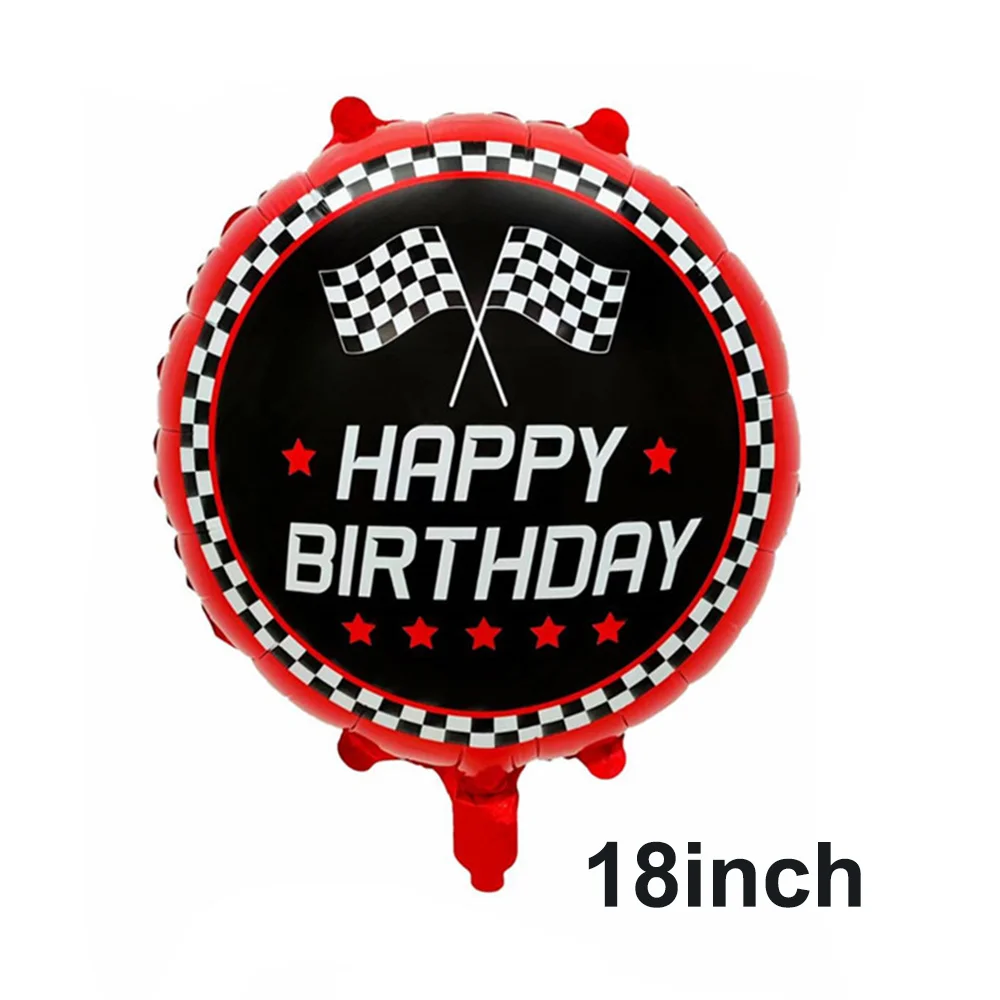 5Pcs Race Car Chequered Flag Balloons Sports Race Helmet Balloon Motorcycle Race Car Party Favors Fast Birthday Party Decoration