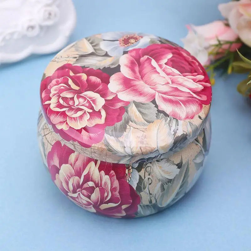 103A Retro Round Tin Box Tea Candy Jewelry Coin Cans Cans Storage Makeup Conting for CAS