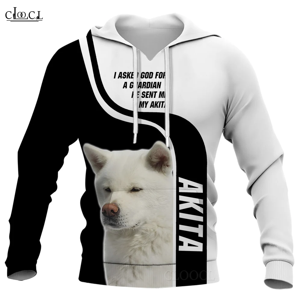 

CLOOCL Men Hoodie Akita Dog 3D Printed Women Hoodies Streetwear Pullover Unisex Casual Tracksuit Fashion Teenage Clothing