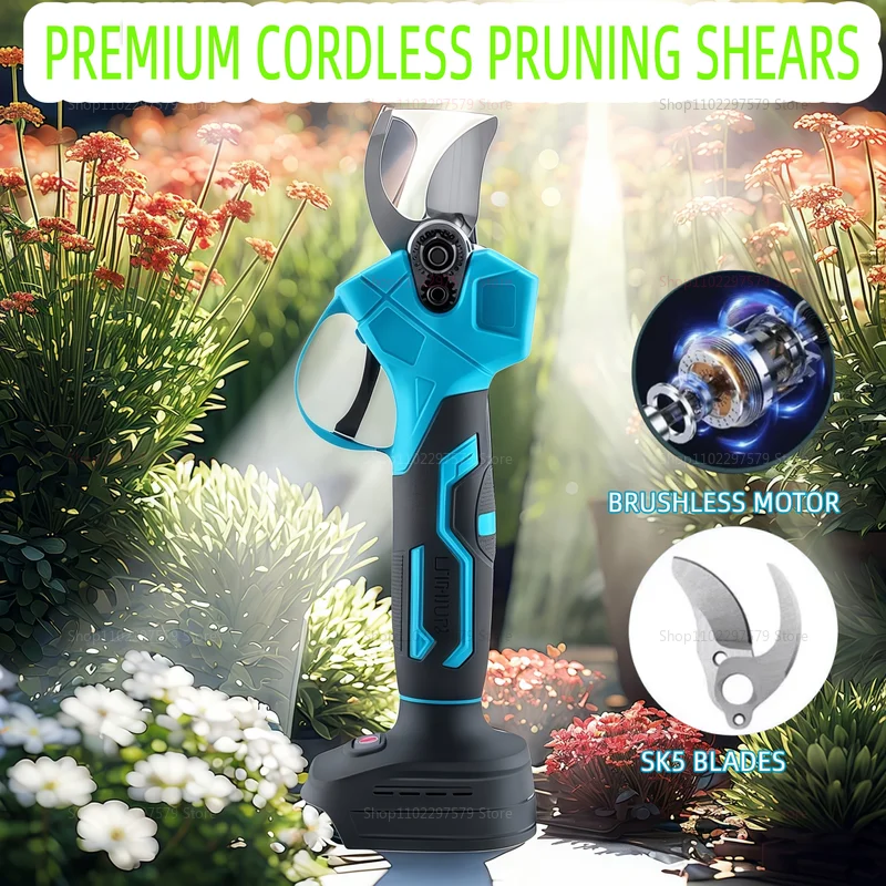 Brushless Electric Pruning Shears Cordless Tree Branch Bonsai Pruner Tool for Makita 18V Battery Yard Gardening Trimming