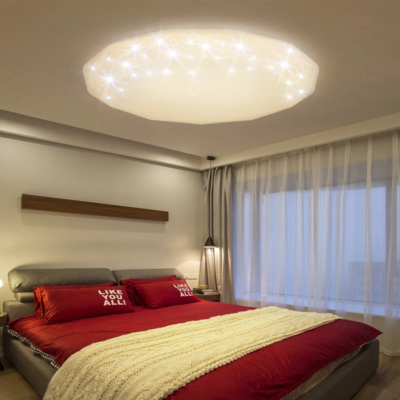 LED Ceiling Lamp for Dining Room 36W 24W Starry Sky LED Ceiling Chandelier Light Fixture for Living Room Bedroom Decor Lighting