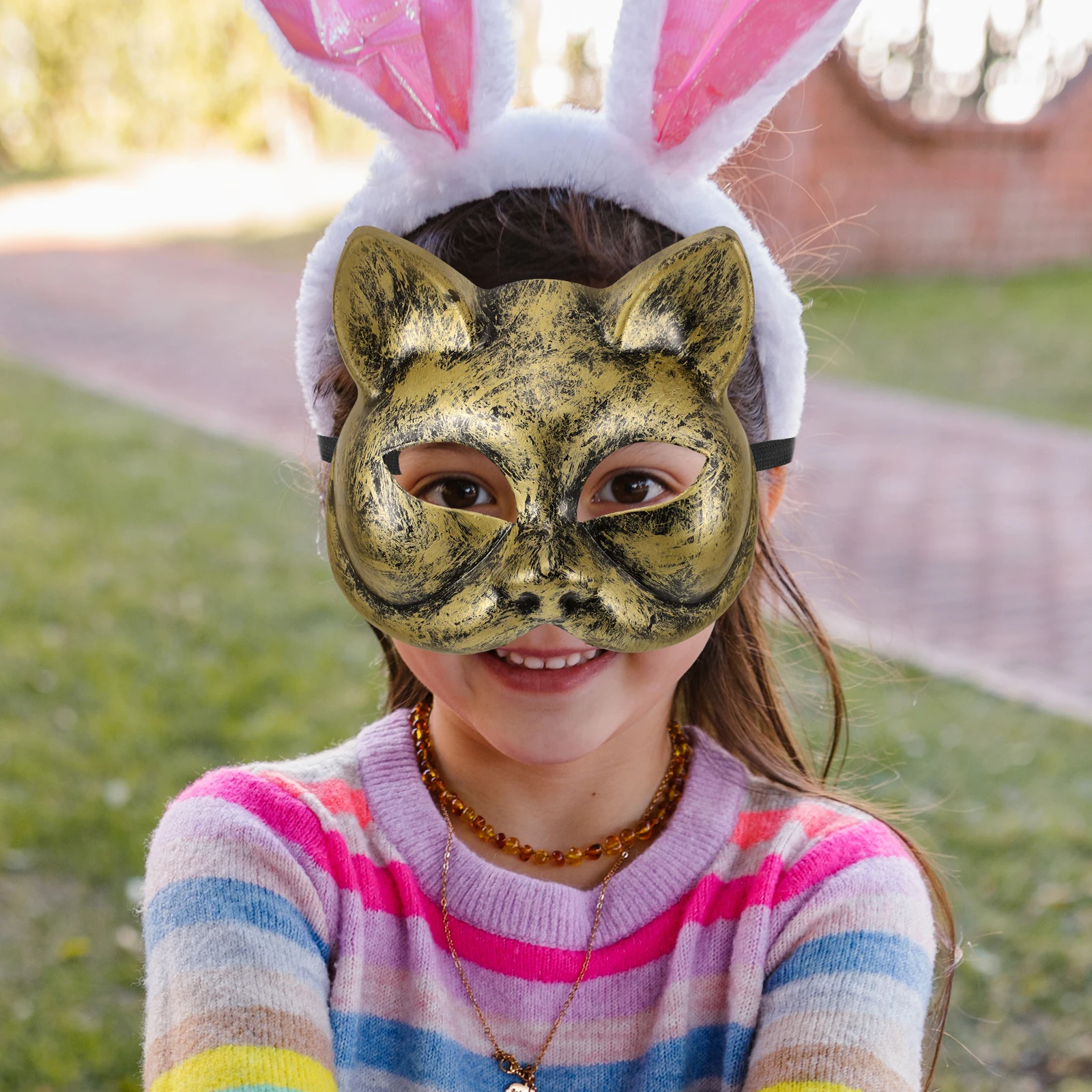 

1Pcs Elegant Cat Face Mask For Halloween Costume Party Masquerade Accessories Unique Cosplay Mask