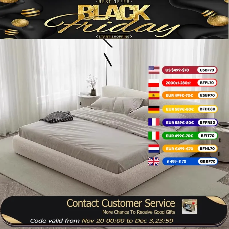 

Gray Frame Double Bed Modern Platform Designer King Size Queen Double Bed Bedroom Full Size Camas Individuales Furniture Home