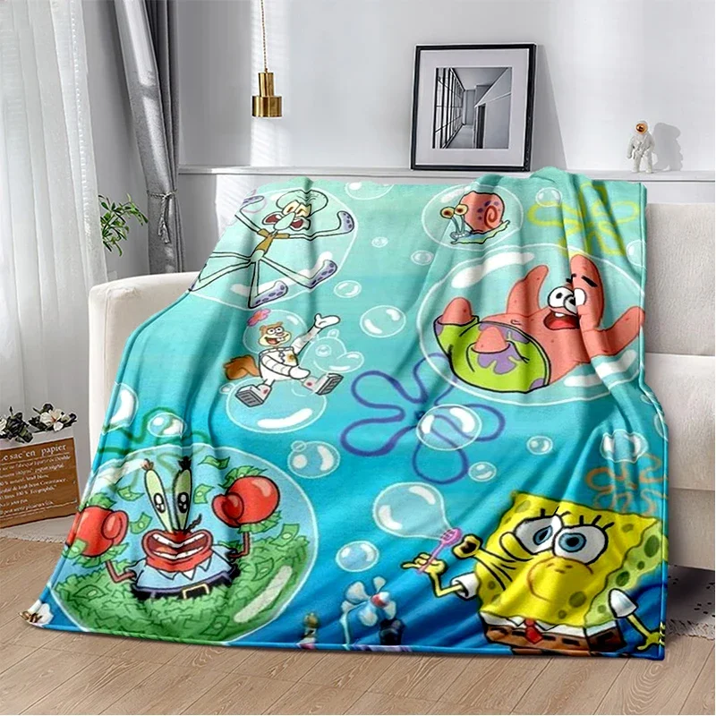 

Cartoon S Sponge Baby Pattern Blanket Warm Blanket Suitable for Home Office Lounge Sofa Blanket Multifunctional Blanket Gift