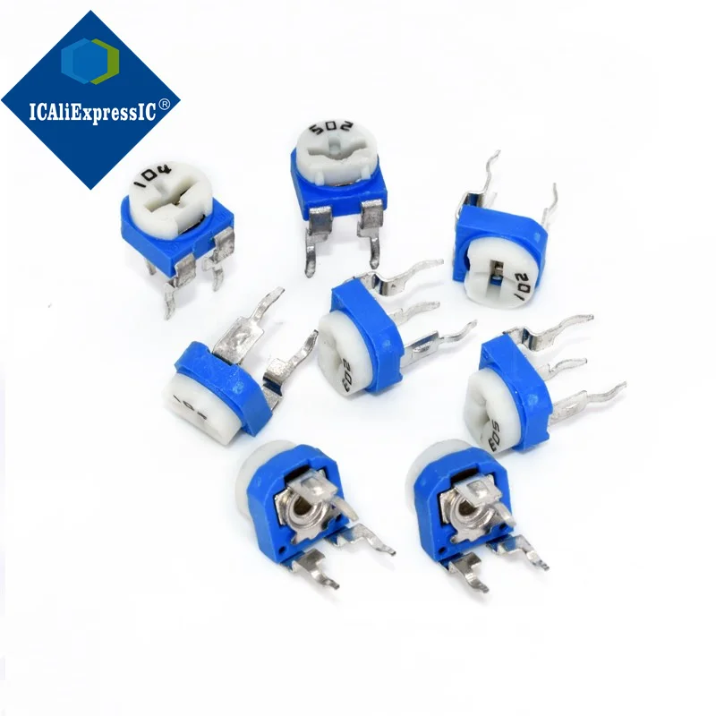 

10piece Blue and white potentiometer RM065 10K (103) horizontal adjustable potentiometer