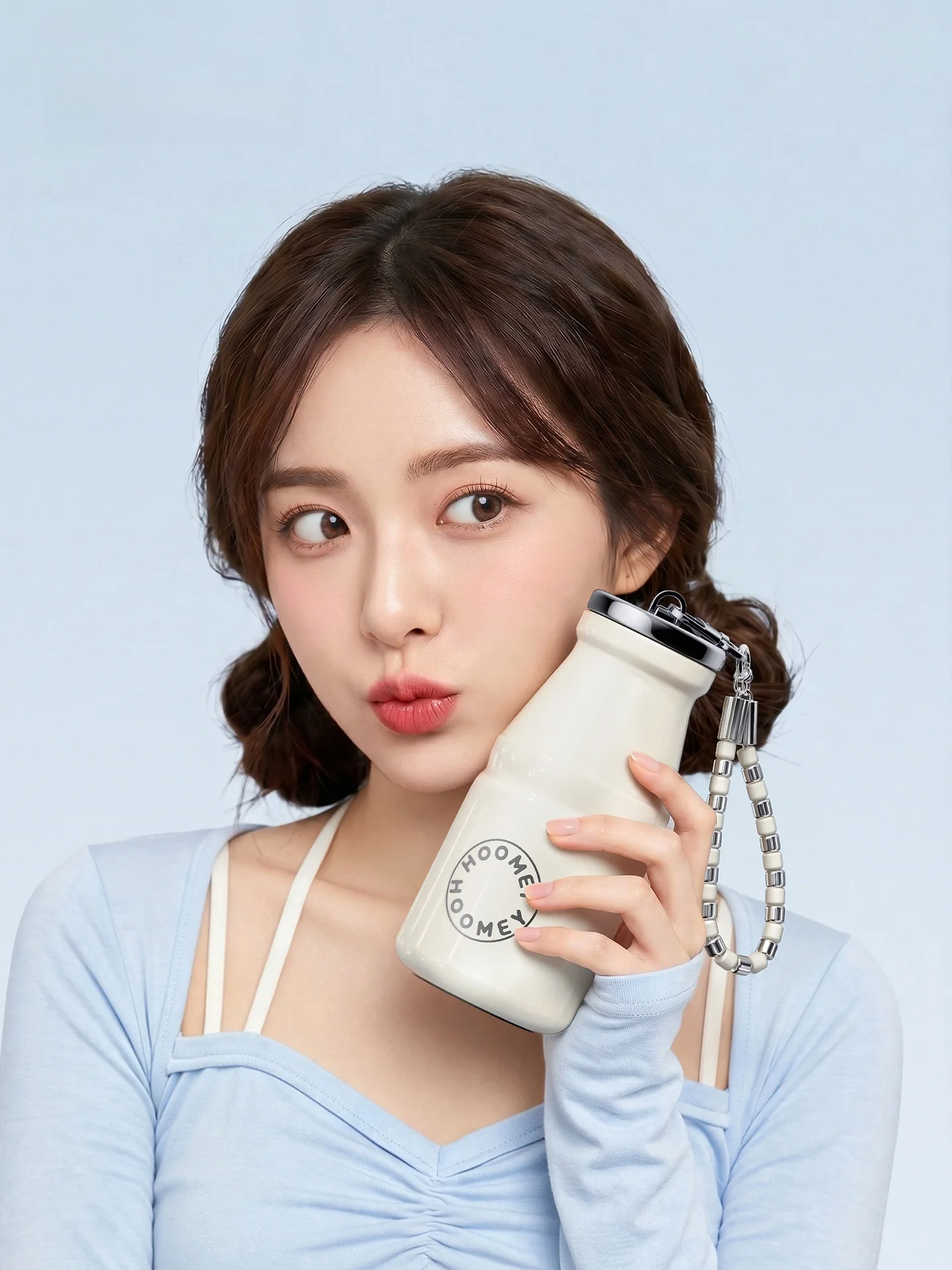 

Portable Hoomey Milk Insulated Water Bottle Office Water Cup Women High Aesthetic Cute Pocket Cup Take out Stainless Steel