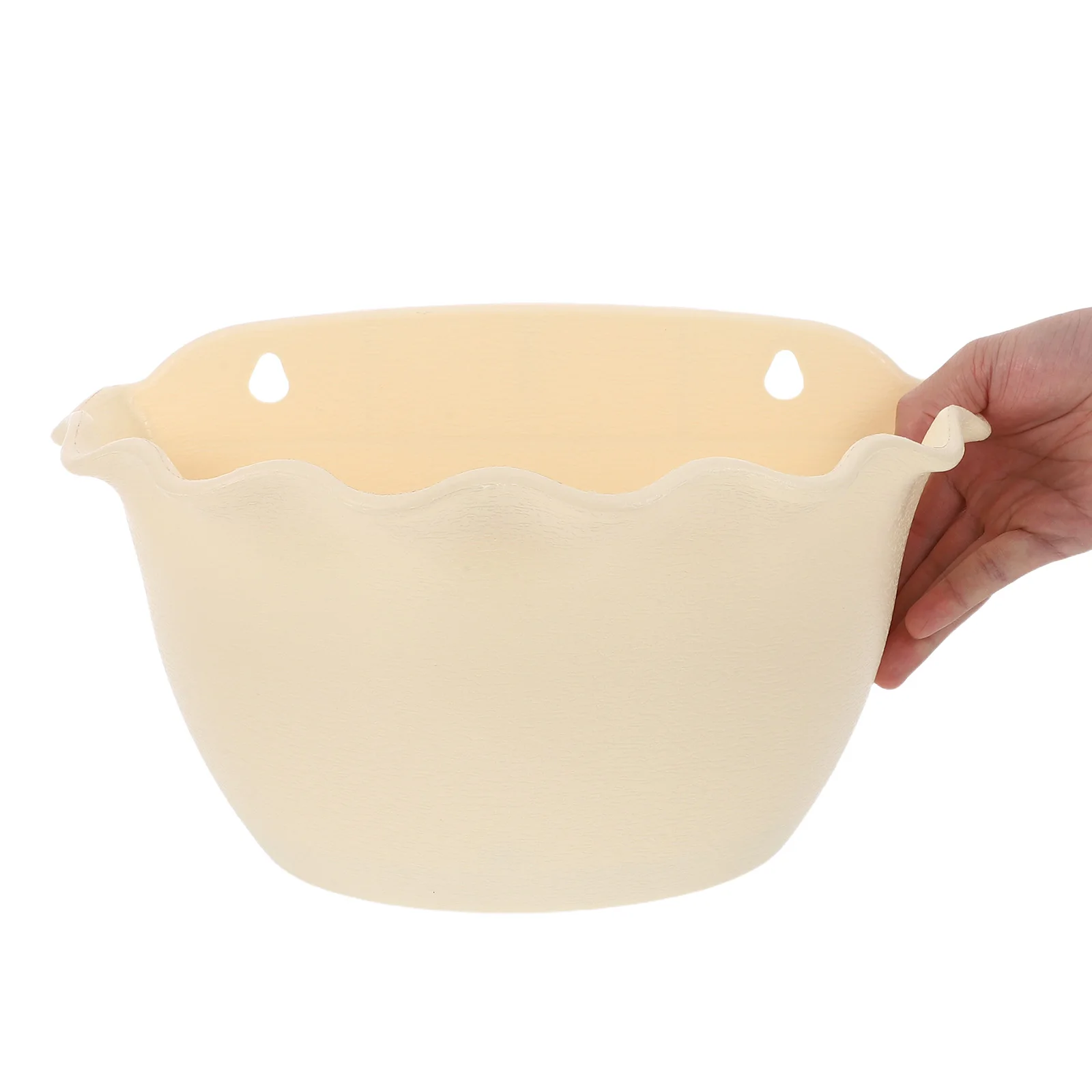 

1Pcs Wall Hanging Planter Semicircle Plastic Flowerpot Beige for Indoor Outdoor Use Garden Wall Planter Hanging Flowerpot Basket