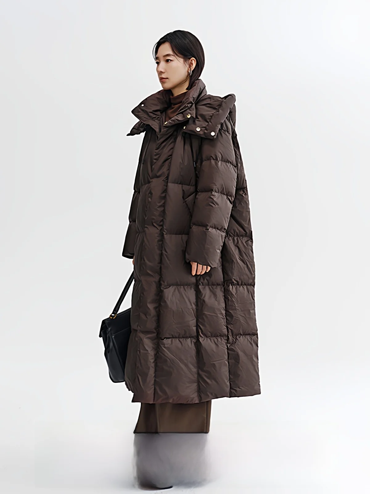 

Новая зимняя женская удлиненная куртка с капюшоном, повседневная, свободного кроя, ветрозащитная, теплая верхняя одежда на молнии, с наполнителем из белого утиного пуха