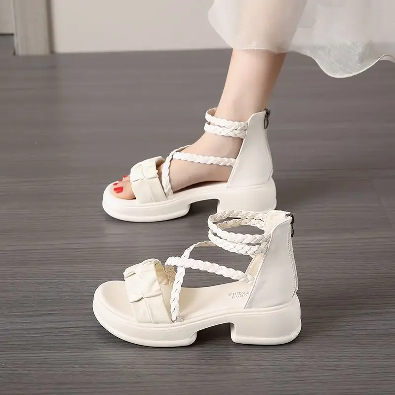 

Summer Open Toe Outdoor Ladies Shoes On Sale Asian Size Sandal Korea Cheap Liquidation Comfortable and Elegant Women's Sandals