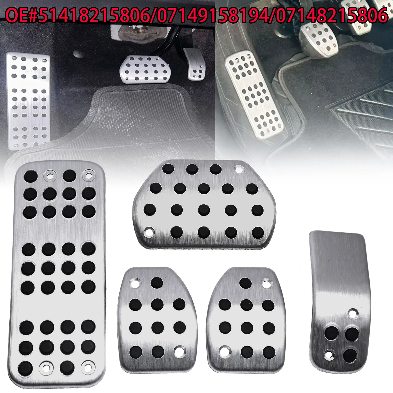 Car Clutch Brake Accelerator Pedal Cover Foot Rest Pedal Pad Kit FOR Peugeot 207 301 307 208 2008 308 408 Citroen C3 C4 DS3 DS4