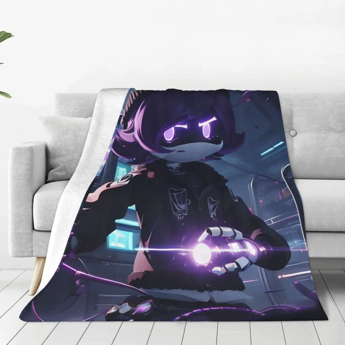 Murder Drones Cartoon Anime Flannel Blanket TV Series Funny Throw Blankets for Home 150*125cm Bedspreads Lightweight