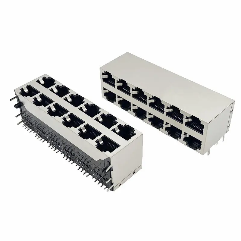 

RJ45 network socket 2x6 female connector 8P8C round pin female socket Horizontal bending 90 degree DIP plug-in No transformer