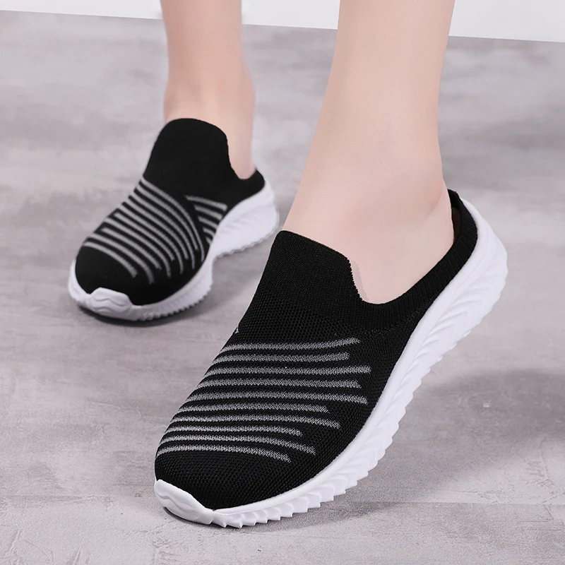 STRONGSHEN Women Slippers Mesh Sandals Women Casual Shoes Zapatillas De Mujer Lightweight Half Slippers Ladies Walking Shoes