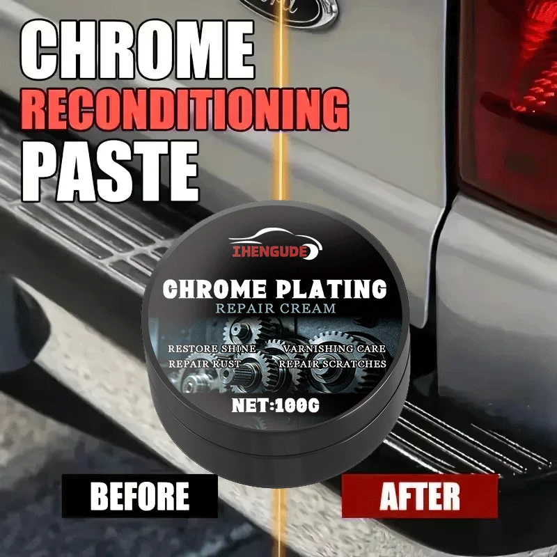 1pc 100g Car Chrome Restoration Paste,Polishing Repair Cream for Door Handles, Window Chrome Trim, Bright Strips and Car Emblems