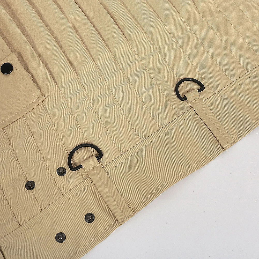 Металлическая плиссированная юбка, готическая панк-юбка, одежда на четыре сезона, юбка длиной до колена, мужская одежда, костюм традиционного дизайна для рейва