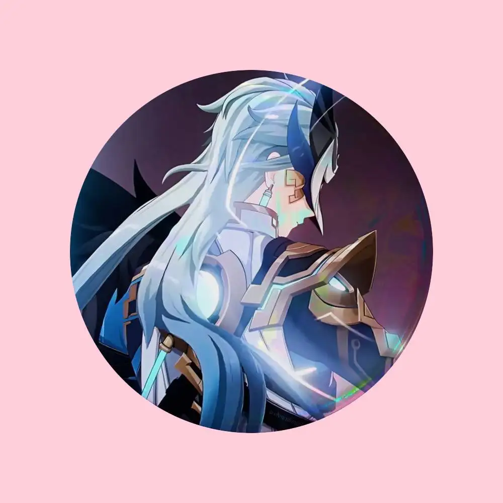 Lustige Spielfigur Dottore Genshin Anstecknadeln Runde Kreative Brosche Abzeichen Taschen-Deko Accessoires Fans Sammlerstücke Freunde Geschenke – Detail 4