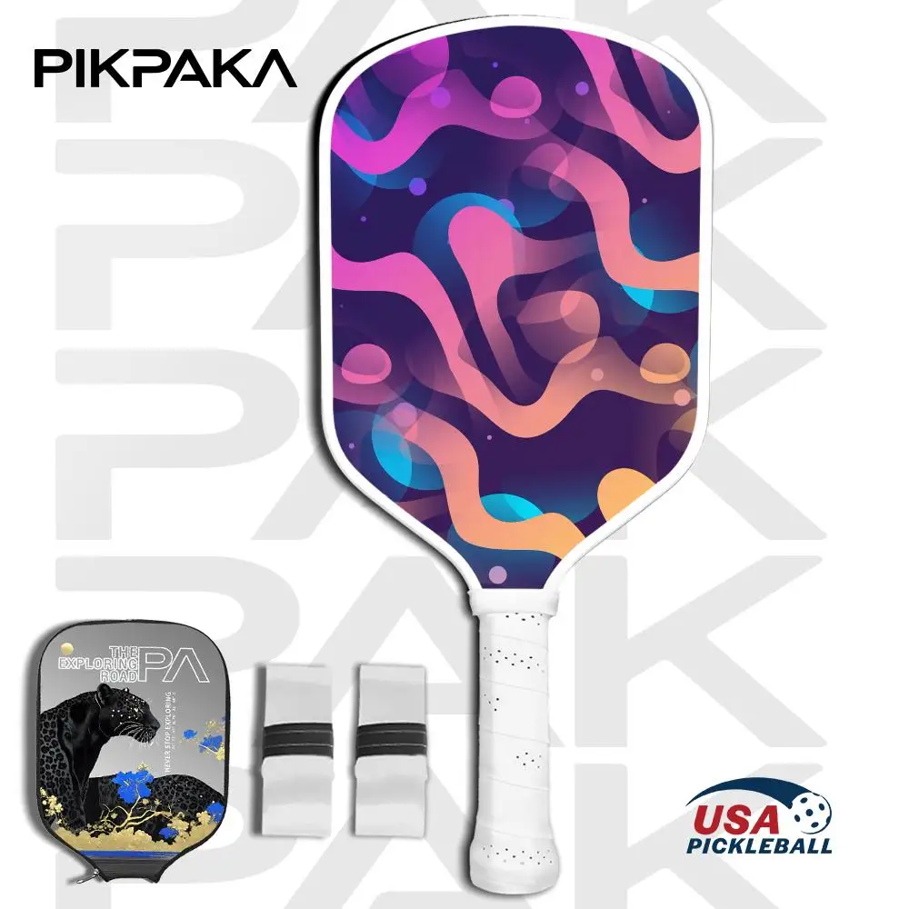 مجموعة مجداف كرة البيسبول ذات الكتابة على الجدران الأرجوانية المعتمدة من USAPA T700 من ألياف الكربون Unibody مشكل حراريًا مع قوة ودبوس أساسي على شكل قرص العسل 16 مم