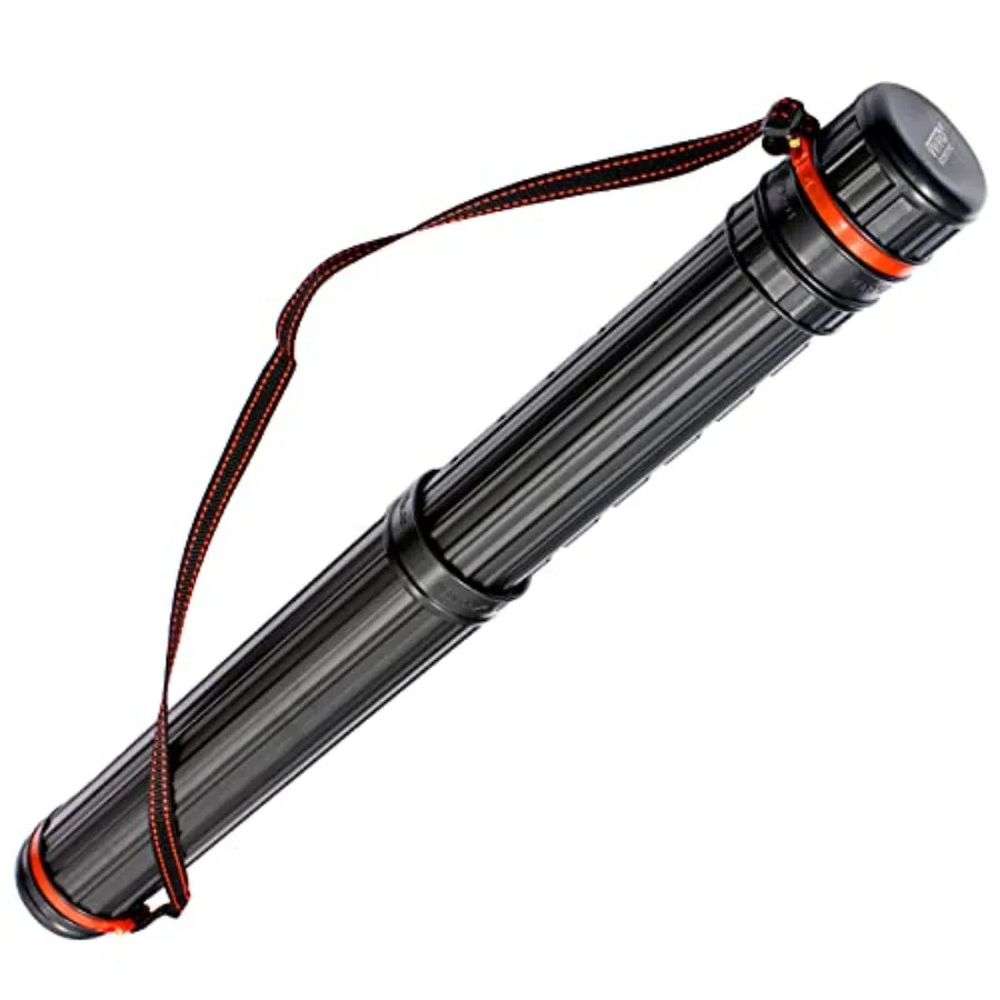 

17.5" - 29.5" inch Black Telescoping Storage Tube, with Carrying Strap, for Posters, Documents, Art, Blueprints, and More