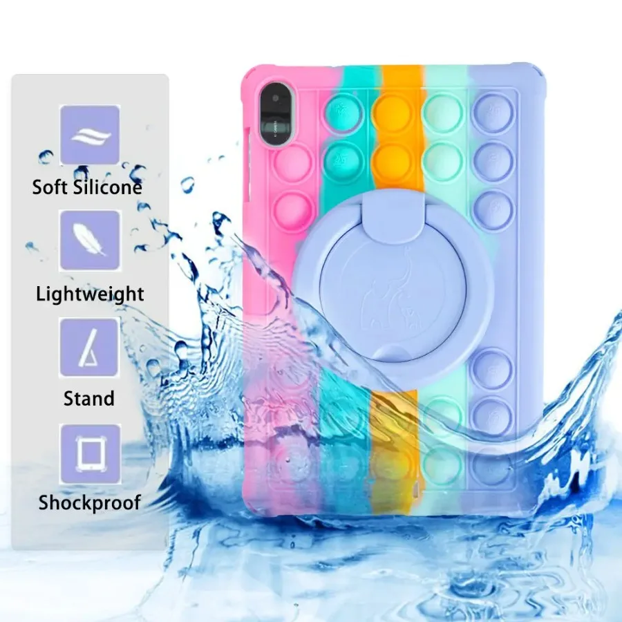 Etui na tablet Honor Pad X8A 11" Bubble Pop Obrotowe etui z miękkiego silikonu na tablet Honor Pad X9 X8A 11 cali Bezpieczna podstawka na tablet dla dzieci — zdjęcie produktu 3