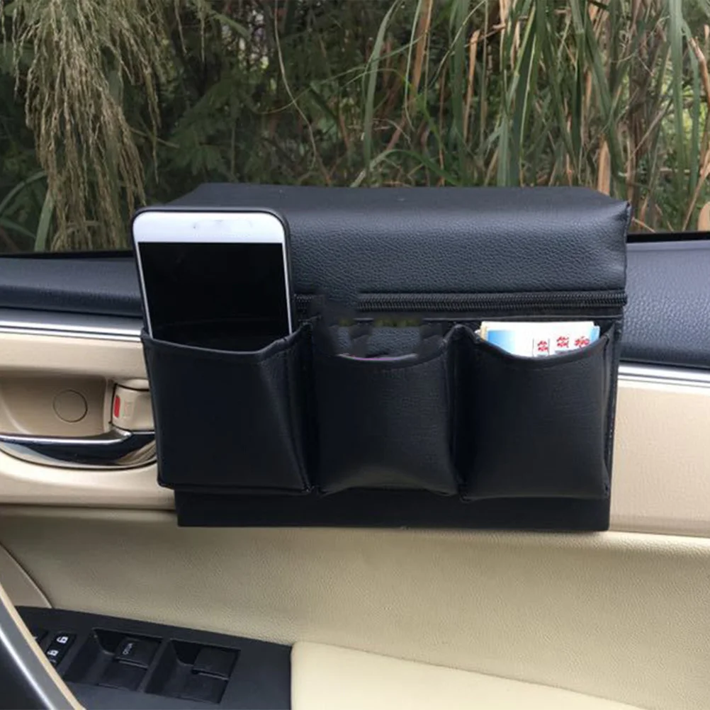 

2Pcs Car Window Armrest Storage Box PU Durable Organizer Multifunction Car Door Side Storage Pocket Auto Interior Accessories
