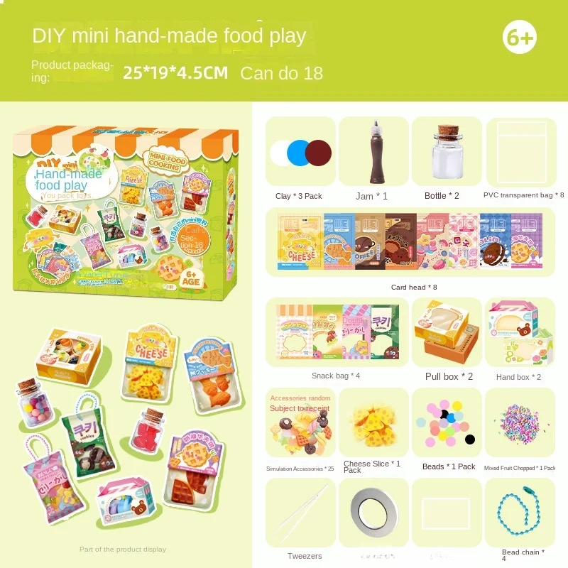 Hot Selling Mr. Toy Popular DIY Mini Hand Simulation Food Play Material Package Set Pinch Adornment Small Cake Girl