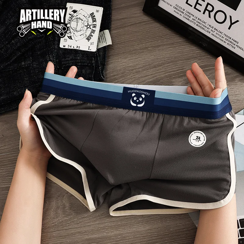 Solid-Coloured Cotton New Men's Underwear Boxershorts Breathable Youth Boxers Teenager Trend Shorts