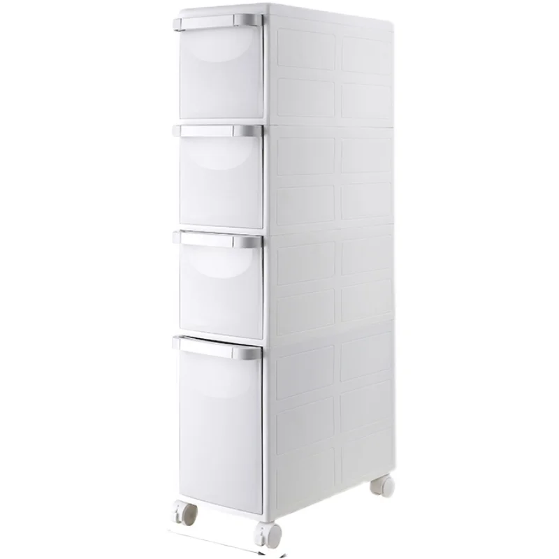 خزانة تخزين ذات فجوة ضيقة للحمام، منظم أدراج لمستلزمات الاستحمام، رف بلاستيكي رفيع للحمامات، تنظيم مدمج #6