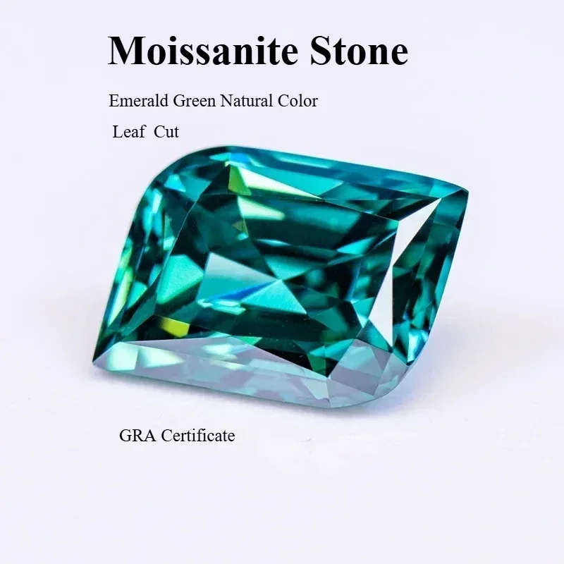 

Муассанит, огранка «лист», изумрудно-зеленый, натуральный цвет, с сертификатом GRA, сверкающий драгоценный камень для изготовления ювелирных изделий и подарков