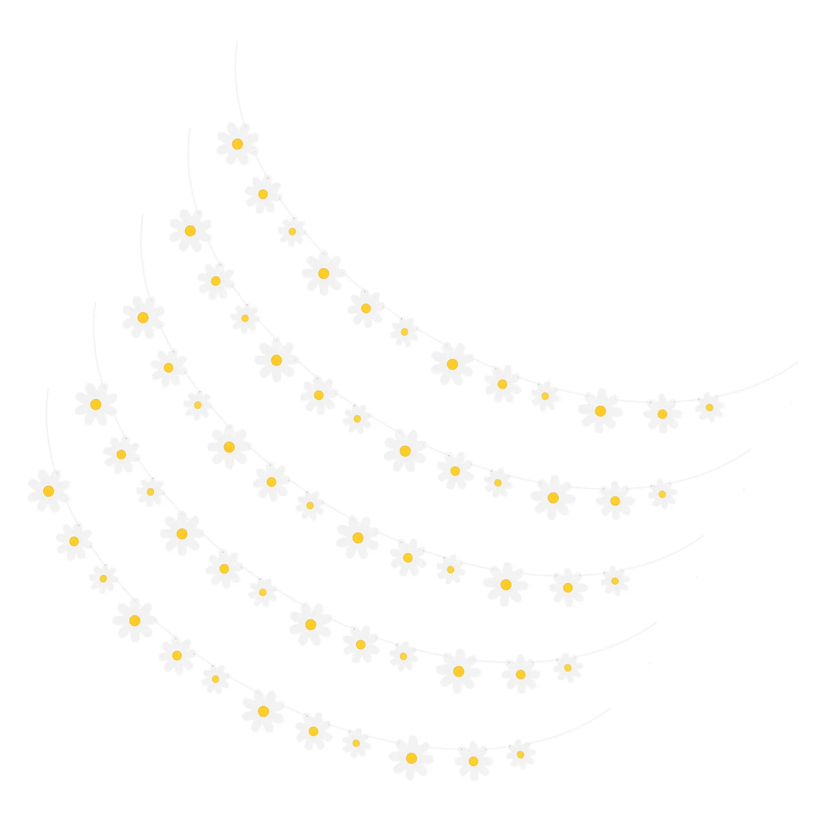 

5Pcs Daisy Banner Decorative Flower Garland for Birthday Party Room Wall Hanging Kindergarten Classroom Festive Decor