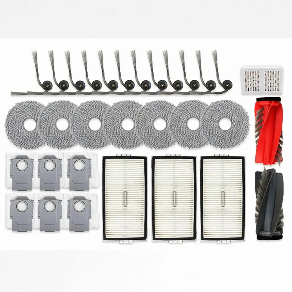 For Roborock G20S Ultra Saros 10R Vacuum Spare Parts Set Replacement Main Roller Brush Side Filter Mop Cloth Dust Bags Kit