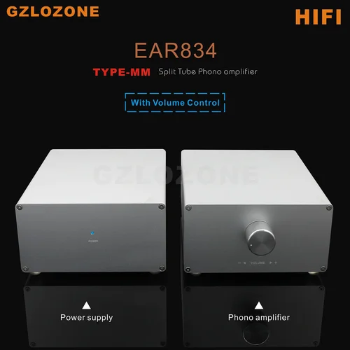Amplificateur phono à tube HIFI avec contrôle du volume, base sur EAR834, type divisé, MM, ECC83
