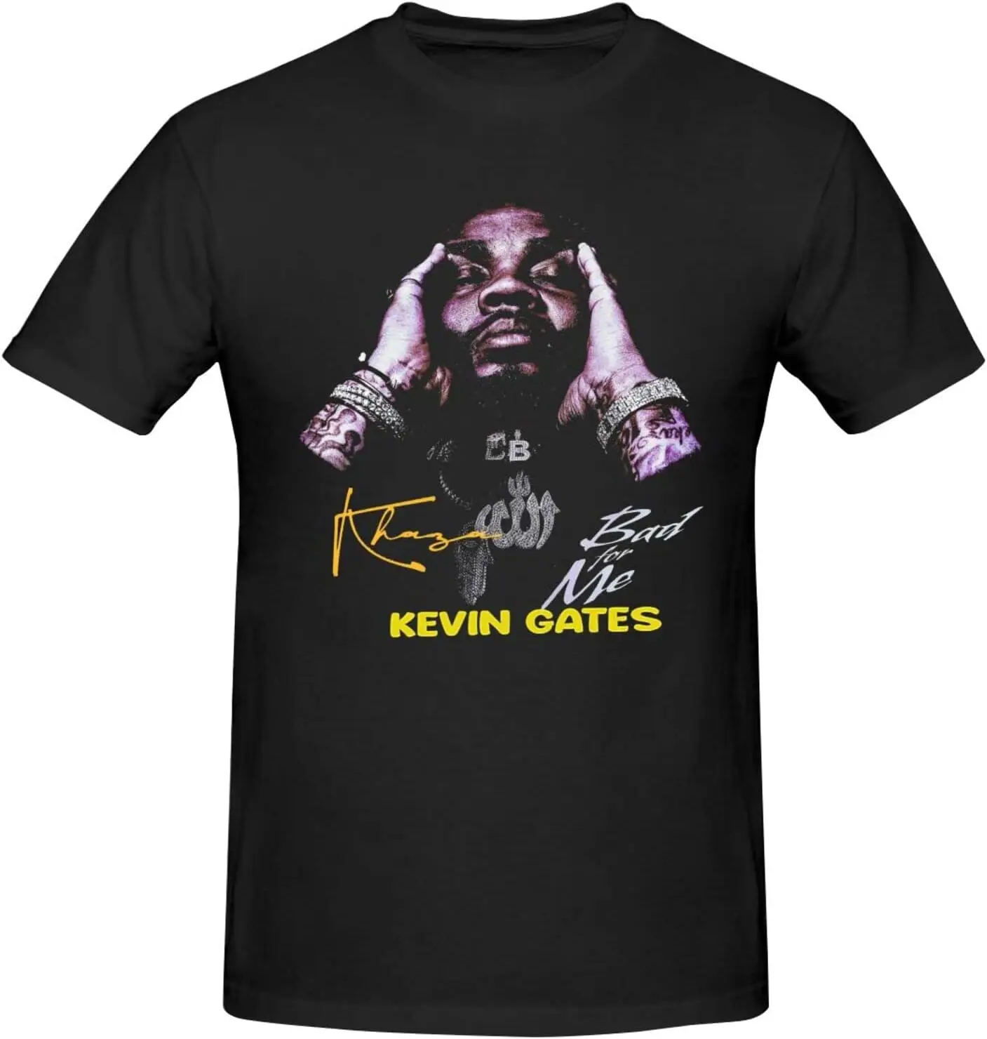 Kevin Music Gates Shirt Men's Personalised Short Sleeve T Shirt Fashion Graphic Tees Cool Casual Tops Black