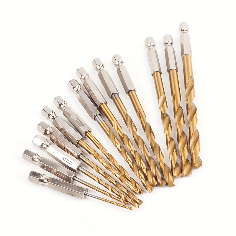 

Набор высокоскоростных стальных спиральных Сверл из быстрорежущей стали, 13 шт., шестигранный хвостовик 1/4 дюйма, 1,5-6,5 мм