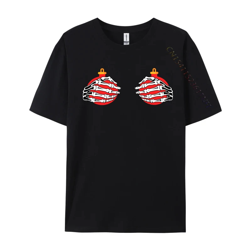 

Xmas Ball On Boobs Sexy Christmas Skull Hand Boob Meme Women T-Shirt Funny Novelty Gift T Shirts For Man
