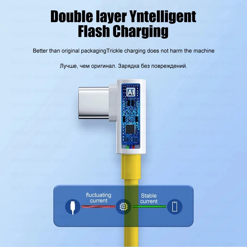 Original 120W 6A USB Super Fast Charger For Xiaomi Mi 12 11 Type C Cable 90 Degree For POCO X5 Pro Redmi Note 8 9 10 11 Charging