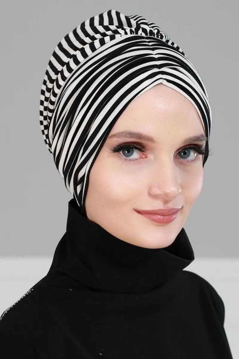 Algodón peinado plisado negro